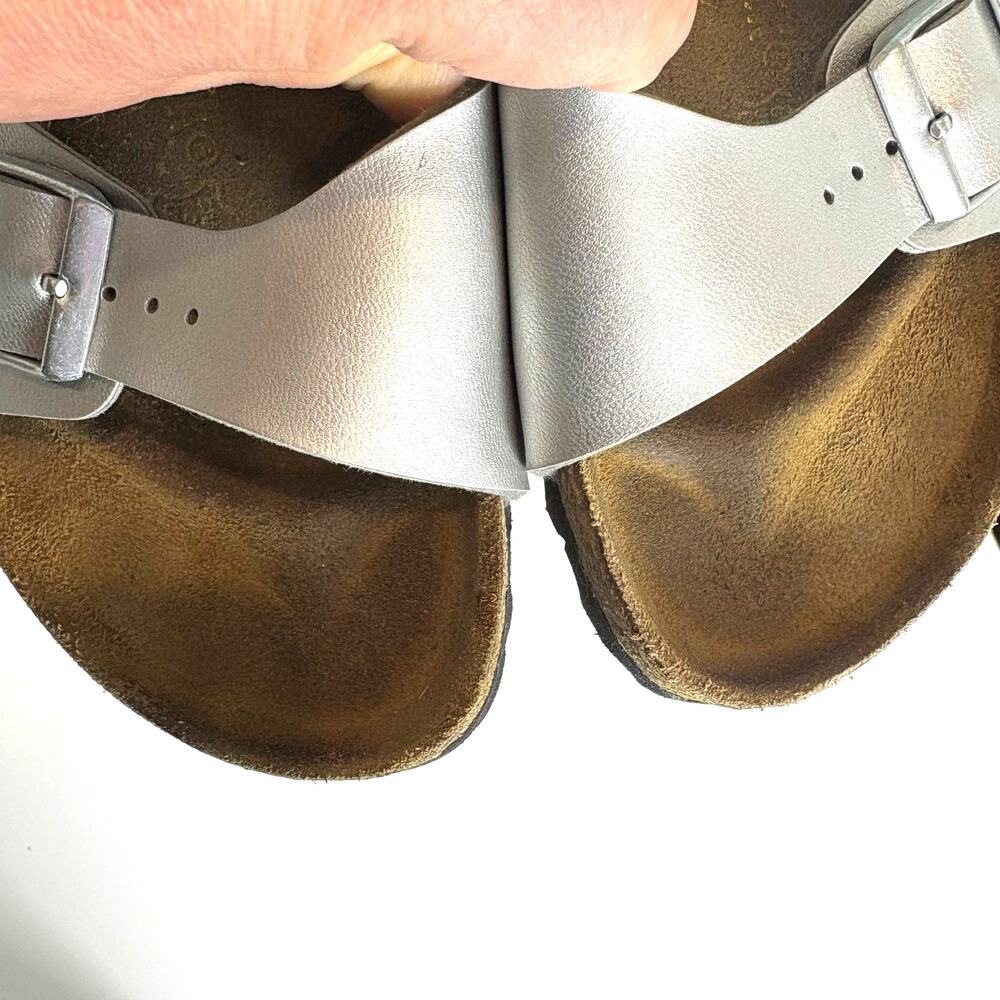 Birkenstock - Madrid Slip on Single Strap Sandal-Birko-Flor Silver Women Size 41 - Picture 5 of 10